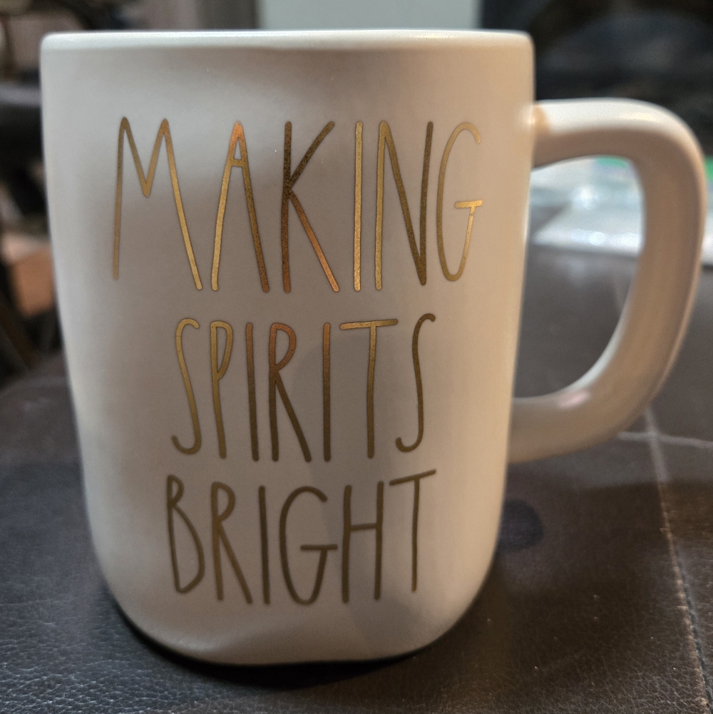 Rae Dunn MAKING SPIRITS BRIGHT Coffee Mug, New With Tags